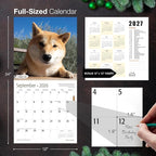 MICASA PRESS Shiba Inu Puppies 2026 Wall Calendar 12 Month | 12" x 24" Open | Thick & Sturdy Paper | Holiday Gift | Cute Puppy Dog Calendar 2026