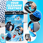 Gunk Getter, Cleaning Gel for Those Hard to Reach Places, Automotive Cup Holder Electronic Keyboard Office, Slime Gel Cleaner Dust Crumb Removal (Resealable Pouch, Blue, 3oz) 12 Pack