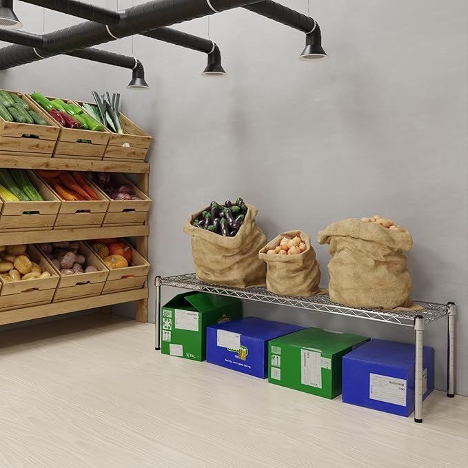 Regal Altair 14''W x 54''L x 14''H Chrome Plated Wire Dunnage Rack | Off The Floor Storage