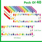40PCS Desk Nameplates, Double Sided PET Film Desk Name Tags Erasable & Reusable Traditional Manuscript Name Plate Classroom Decoration for School Student (10” x 2.8”)