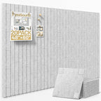 Large Cork Board for Wall 48" x 60" Gray Bulletin Board with Safe Removable Adhesive Squares for Pictures Photos, Alternative CorkBoard Felt Pin Boards Tiles for Office Classroom Wall Decor - 20 Pack