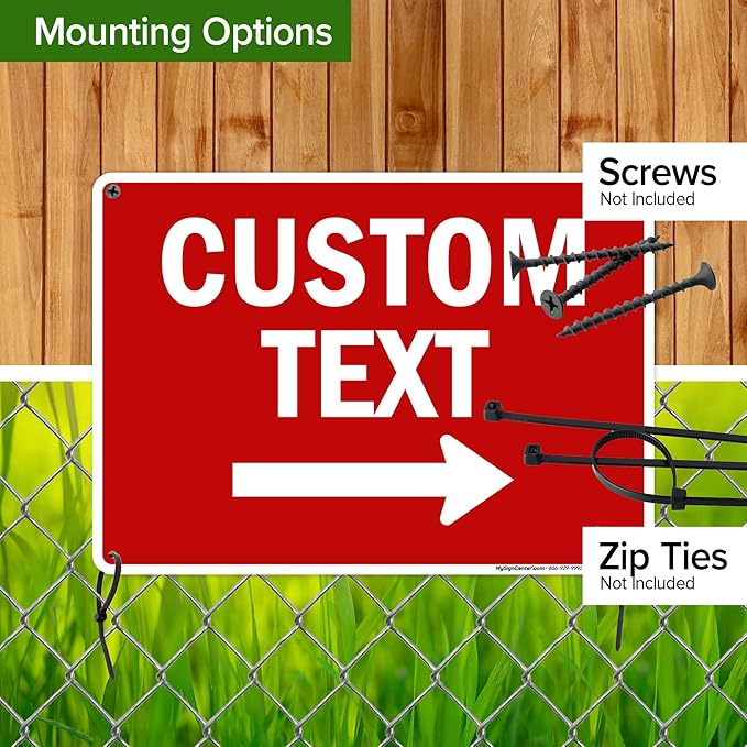 Custom Arrow,Custom Directional Sign, Right Arrow, 10x14 Inches, Rust Free .040 Aluminum, Fade Resistant, Made in USA by My Sign Center
