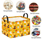 FUULOXE Halloween Empty Storage Basket with Handles Open Gifts&Candy Spooky Basket stuffers for Kids Baby Collapsible Women Organizer Bins Toys Boxes for Shelves Home Office