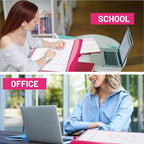Yoment Desk Calendar 2026, Jan 2026-Dec 2027, 2026 Desk Calendar Large 17 x 12, 2026 Calendar with Plastic Cover, Pockets, to-Do Lists, Desktop Wall Calendar 2026-2027 for Office School Home, Pink