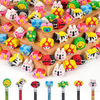 200 Pieces Cartoon Cute Animal Pencil Erasers Pencil Eraser Toppers Rabbit Zebra Mushroom Ladybug Pencils Caps for Students School Classroom Supplies