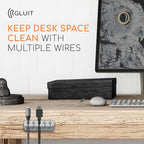 GLUIT Adhesive Desktop Cable Organizer Versatile Cord Holders Wire Clips and Cable Holder Cord Organizer for Desk Table Accessories Office Spaces New Grey 5 Pack