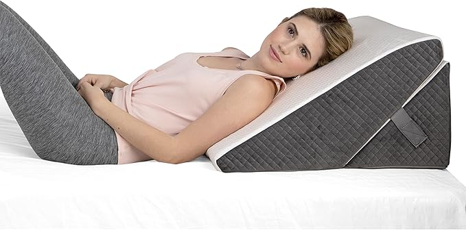 Kolbs Memory Foam Adjustable Bed Wedge Pillow - Wedge Pillow Set for After Surgery - 9 and 12 inch Height Plush Velvet Cover Multi Use for Sleeping and Acid Reflux (Adjustable Height)