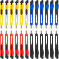 DIYSELF 24Pack Box Cutters (9MM Wide Blade Cutter) Utility Knife Box Cutter Retractable, Compact, Extended Use for Heavy Duty Office, Home, Arts Crafts, Hobby(Mix)