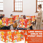 24 Pcs Privacy Boards for Student Desks Bright Colored Classroom Desk Divider Trifold Table Desk Privacy Panel Folders Screen Partition for School Teacher Student Study Test Home(Pen)