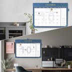 Yoment Desk Calendar 2026 Leather Desk Calendar with To-Do Lists, 13 Months Desk Pad Wall Calendar with Pen Holders PVC Cover for Work Office School Home Women Men, Dec 2025-Dec 2026, 17 x 12, Blue