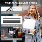 WOT I Telescoping Project Organizer 2-Pack, Refillable Binder with Dividers and Pockets, 13 Pocket Folders, 1 Inch 3 Ring Binder, White