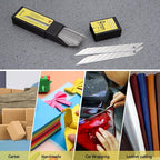 Gomake 100pcs Knife Replacement Blades, 30 Degree Carbon Steel 9mm Snap Off Blades for Retractable Cutting Knives, Hobby, Craft Knife, Box Cutter