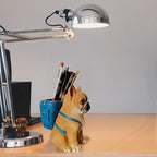 Photour Dog Pen Holder for Desk French Bulldog Gifts for Men Women and Kids Unique Pen Pencil Holder Cup Funny Desktop Organizer for Home Office School Desk Decor (French Bulldog)