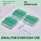 NEEWAY Colorful Large Paper Clips, 2 Inch Jumbo Paper Clips, 150 Count, 3 Pack of 50 (Green)