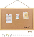 Yunihome Cork Bulletin Board, 17x23 Inches Hanging Cork Board Wooden Framed with Pins for Wall, Dorm Room, Office, Home Decor – Natural Cork & Black Frame