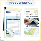 200 Sets Purchase Order Book 5-9/16 x 8-7/16 Inches 2 Part Carbonless Copy Numbered Spiral Bound Purchase Order Forms Receipt Book Invoice Book for Small Business Office (4)