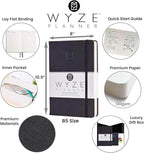 Wyze Planner Undated Daily Planner – 1-Year B5 Productivity Organizer with Two-Page Weekly Spread, Goal Setting, Habit Tracker, Weekly & Monthly Pages – Hardcover Time Management Notebook (Black)