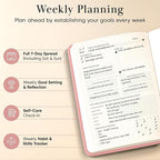 Mantra Planner 2026 Planner, Daily Journal & Gratitude Journal All-In-One with To Do List, Self Care Prompts & Habit Tracker - 7 x 10 - Pink