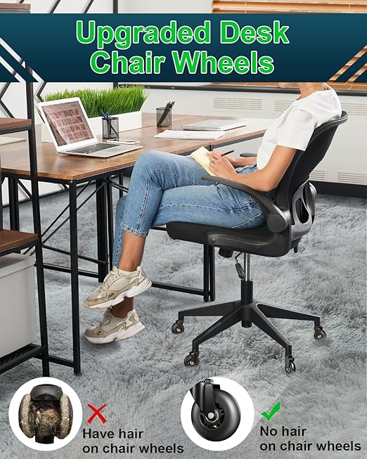 RidRed Office Chair Wheels Replacement Heavy Duty 3 Inch Roller Blade Wheels for Carpet Hardwood Floors,Support 650 LB, Noise Free, Fits 98% Chair, for All Floor, Set of 5 (Black)