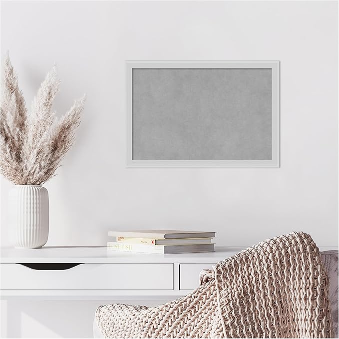 Amanti Art Silver Framed Magnetic Board 13x19 Small Vision Board for use with Magnets, 100% Metal Sheet to Display Items as Office Decor or for Home Organization in mudroom, Kitchen or Kids Room