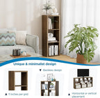 Jpiziso 3 Cube Storage Organizer Single Row, Cube Shelf with Heavy-Duty Thick Boards, 13.31" L x 9.37" W x 36.93" H, Smooth Easy-Clean Panels, Simple Assembly, for Living Room Bedroom Office, Brown