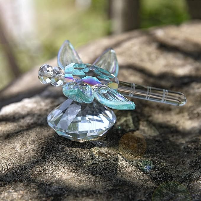 H&D HYALINE & DORA Crystal Dragonfly Figurine Glass Animal Figurines Collectibles Home Decor Paperweight