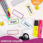 Availey 48 Pieces (3.2 x 1.2) - Colored Border Magnetic Dry Erase Labels - Reusable Strips for Classroom Home Office Garage Refrigerator Blank Writable Erasable Cards Name Tags Students Locker Shelf