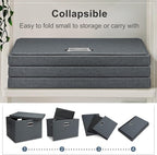 Graciadeco Large 17" 36 Quart Collapsible Stackable Storage Bins with Lids, 5 Packs Dark Gray Foldable Fabric Closet Storage Boxes with Lids Heavy-duty Linen Cube Baskets(17 x 12 x 11)
