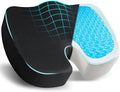 EcoNour Gel Seat Cushion – Office Chair Cushions for Sciatica & Tailbone Pain Relief – Coccyx Memory Foam Desk Chair Support & Car Seat Cushion – Back Pain Relief Pillow for Long Sitting