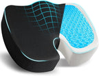 EcoNour Gel Seat Cushion – Office Chair Cushions for Sciatica & Tailbone Pain Relief – Coccyx Memory Foam Desk Chair Support & Car Seat Cushion – Back Pain Relief Pillow for Long Sitting