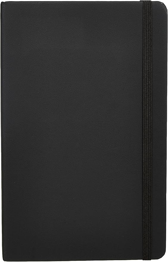 Amazon Basics Classic Grid Notebook, Graph Ruled, 240 Pages, Black, Hardcover, 5 x 8.25-Inch