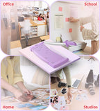 Firbon 12" Guillotine Paper Cutter with Hidden Ruler, Compact Heavy Duty 12-Sheet Capacity Trimmer for Cardstock, Photos, Scrapbooking, Office, Classroom, Studio (Purple)