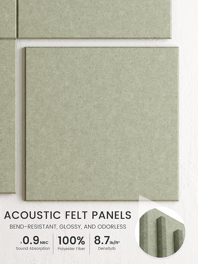 Bumusty Large Cork Board 47"x35" Alternative - 12 Pack Felt Wall Tiles with 70 Safe Removable Adhesive Tabs, 30 Pushpins, Cork Boards for Walls Pin Board Bulletin Board Office Decor (Sage)