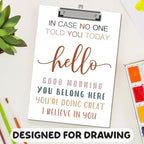 APIILVPQ Motivational Clipboard，Mental Health Clipboards with Low Profile Clip for Office School Use, Boho Wooden Clip Boards for Nurses Teachers Students - A10