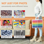 ALINK Photo Storage Box with Handle, 4" x 6" Photo Organizer Storage Container with 16 Inner Case and 1 Sheet Blank Labels for Pictures, Arts, Crafts, Sewing, Seeds, Office Supplies - Colored