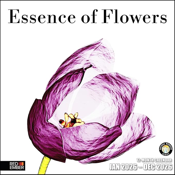 RED EMBER Essence of Flowers 2026 Wall Calendar 12 Month | 12" x 24" Open | Thick & Sturdy Paper | Holiday Gift | Garden Nature Art Calendar 2026