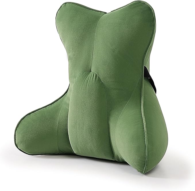 Ailuteie Lumbar Support Pillow(Pat. Pend) for Lower Back Pain Relief – Multi-Functional Ergonomic Lumbar Cushion, Reading Pillow for Office Chair, Car Seat & Sofa,Olive Green