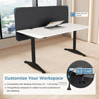 MORDEER 47.2" Privacy Desk Divider Panel, Acoustic Divider Panels for Office, Clamp-on Cubicle Office Room Dividers, Easy Assemble, Dark Grey