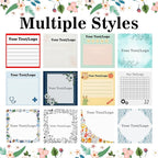 Personalized Sticky Notes 3"x3" – Custom Notepads with Logo or Text, 50 Sheets per Pad – Multiple Template Options, Bulk Pack for Business, Office, Teachers, Events