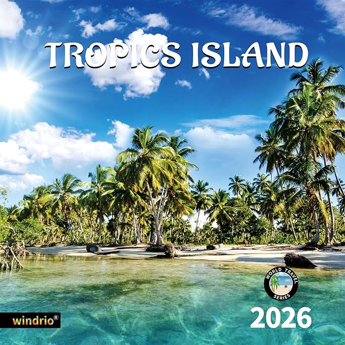 2026 Wall Calendar,Calendar 2026, November 2025 - December 2026, Wall Calendar Beaches Island, 12" x 24" Opened,Full Page Months Thick & Sturdy Paper for Calendar Organizing & Planning