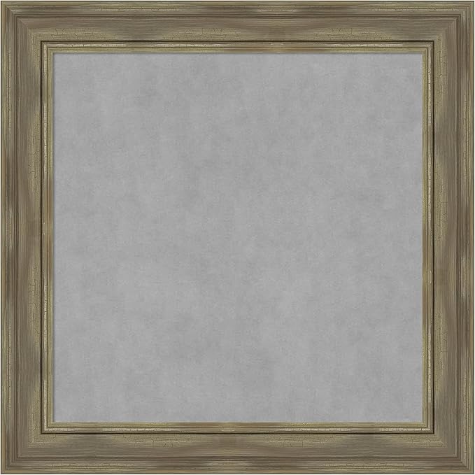 Amanti Art Grey Framed Magnetic Board 30x30 Medium Vision Board for use with Magnets, 100% Metal Sheet to Display Items as Office Decor or for Home Organization in mudroom, Kitchen or Kids Room
