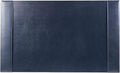 DACASSO Bonded Leather Desk Pad with Side Rails - Luxury Leather Desk Blotter for Writing (30 x 18, Navy Blue)
