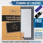 Rustic Grey Magnetic Wall Chalkboard, Large Size 18" x 24", Framed Chalkboard - Decorative Magnet Board Great for Kitchen Decor, Weddings, Restaurant Menus and More! … (18" x 24")…