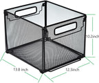 SETTFRFE Letter Size Metal Mesh Hanging File Folder Organizer Crate Basket, Black