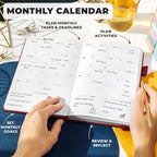 Clever Fox Planner Premium Edition – Undated Luxurious Weekly & Monthly Planner to Increase Productivity and Hit Your Goals – Organizer – Start Anytime, A5, Lasts 1 Year, Red (Weekly)