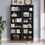 BORNOON 75" Tall Bookshelf, 6-Tier Floor Standing Bookcase with Adjustable Shelves, 24" Wide Open Storage Shelf, Modern Display Organizer for Home Office, Living Room, Bedroom, Study