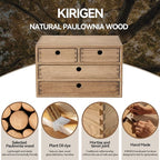 Kirigen Wood Desktop Storage Cabinet/Workspace Document Office necessity Organizer with 4 Drawers/Home,office Letter Mail Sorter with 3 levels/Hold Makeup Box (BR, 3-layer &4 drawers) Dark brown