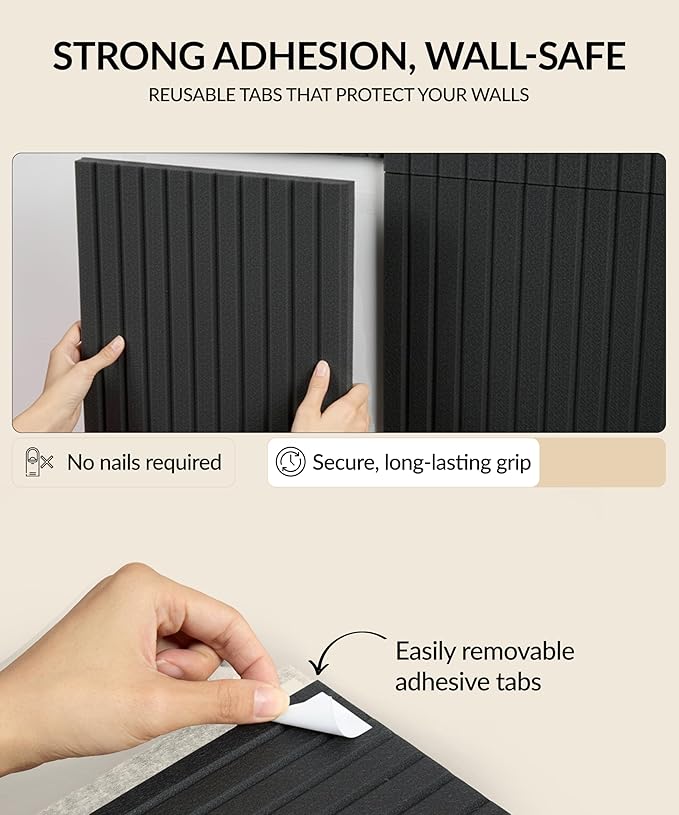 Large Felt Bulletin Board 48" x 36" with Push PINS & Wall Safe Adhesive Tabs – Modern Large Cork Board for Walls in Home or Office, Versatile Felt Board Layout, Cork Board, Vision Board, Dream Board
