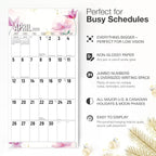 RED EMBER The Big Grid - Floral 2026 Wall Calendar 12 Month | 12" x 24" Open | Thick & Sturdy Paper | Holiday Gift | Jumbo Large Print Nature Calendar 2026