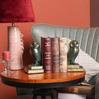 Kakizzy Book Ends for Shelves, Owl Decorative Bookends Bronze Bird Book Stopper Unique Kids Book Holders with Anti-Slip Base Luxurious Bookends for Kids Rooms Office Home Decor(Bronze)